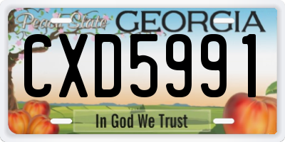 GA license plate CXD5991
