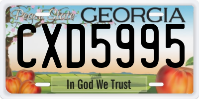 GA license plate CXD5995