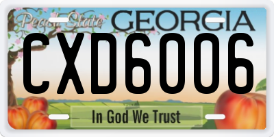 GA license plate CXD6006