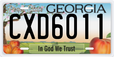 GA license plate CXD6011