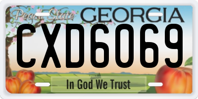 GA license plate CXD6069