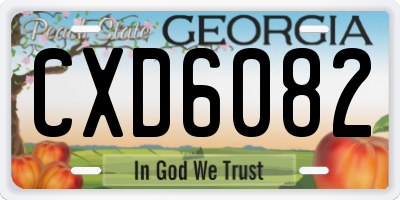 GA license plate CXD6082