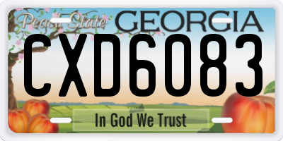 GA license plate CXD6083