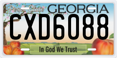 GA license plate CXD6088