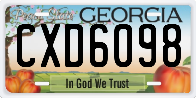 GA license plate CXD6098