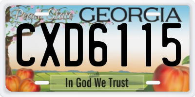 GA license plate CXD6115