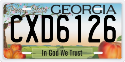 GA license plate CXD6126