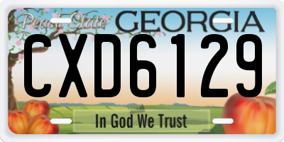 GA license plate CXD6129