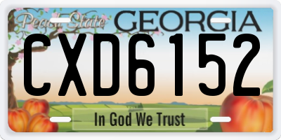 GA license plate CXD6152
