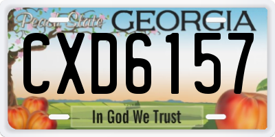 GA license plate CXD6157