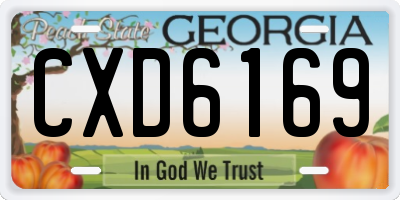 GA license plate CXD6169