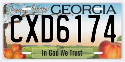 GA license plate CXD6174