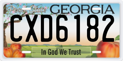 GA license plate CXD6182