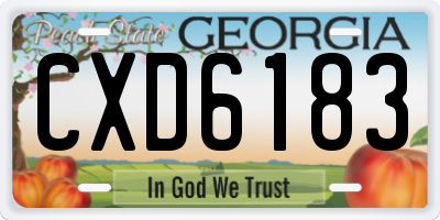 GA license plate CXD6183