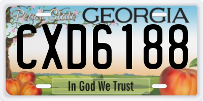 GA license plate CXD6188