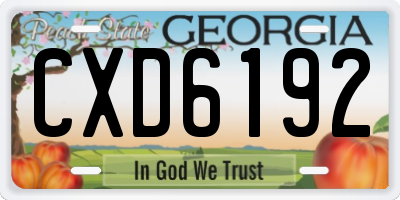 GA license plate CXD6192