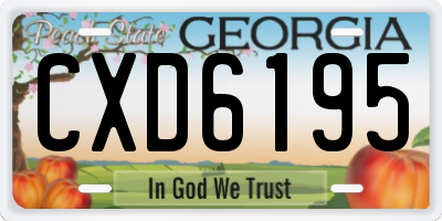 GA license plate CXD6195