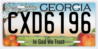 GA license plate CXD6196