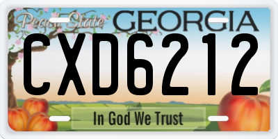 GA license plate CXD6212