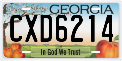 GA license plate CXD6214