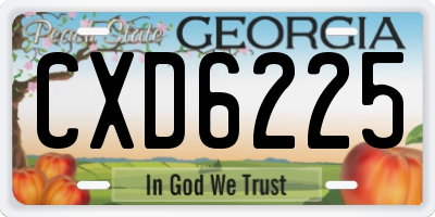 GA license plate CXD6225