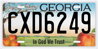 GA license plate CXD6249