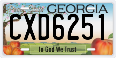 GA license plate CXD6251