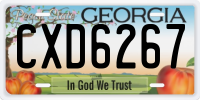 GA license plate CXD6267