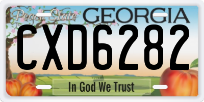 GA license plate CXD6282