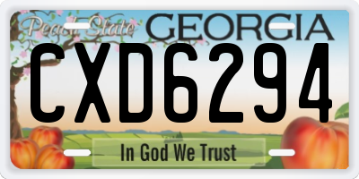 GA license plate CXD6294