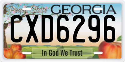 GA license plate CXD6296