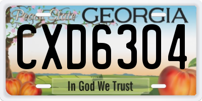 GA license plate CXD6304