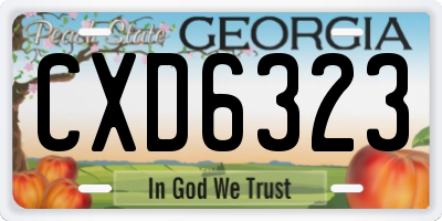 GA license plate CXD6323
