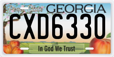 GA license plate CXD6330