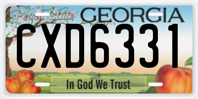 GA license plate CXD6331