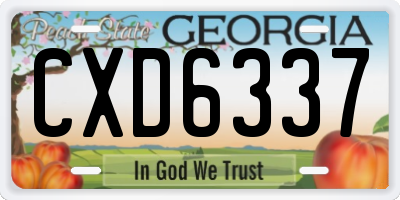 GA license plate CXD6337