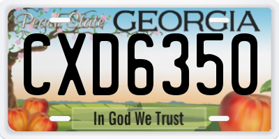 GA license plate CXD6350