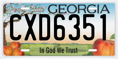 GA license plate CXD6351
