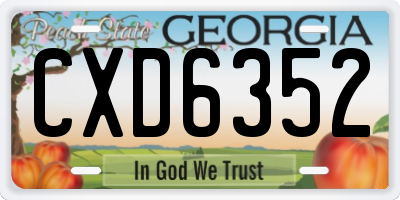 GA license plate CXD6352