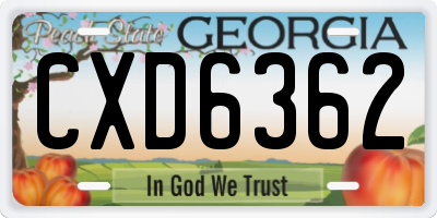 GA license plate CXD6362