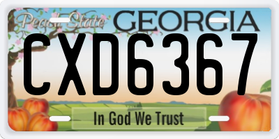GA license plate CXD6367