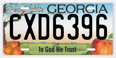 GA license plate CXD6396