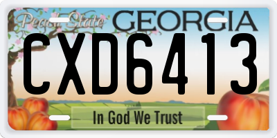GA license plate CXD6413