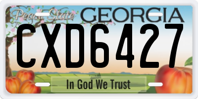 GA license plate CXD6427