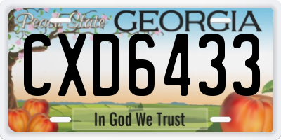 GA license plate CXD6433