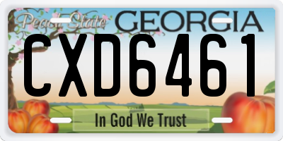 GA license plate CXD6461