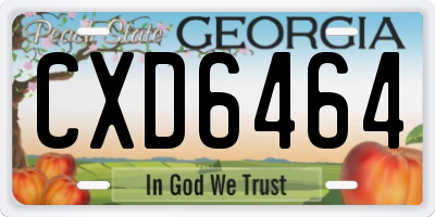 GA license plate CXD6464