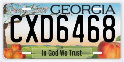 GA license plate CXD6468
