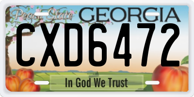 GA license plate CXD6472