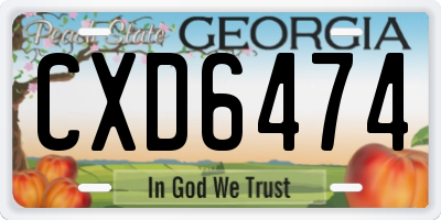 GA license plate CXD6474